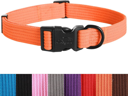 lynxking Dog Collar - Soft Padded Breathable Cotton Solid Color Strong Adjustable for Little Puppy