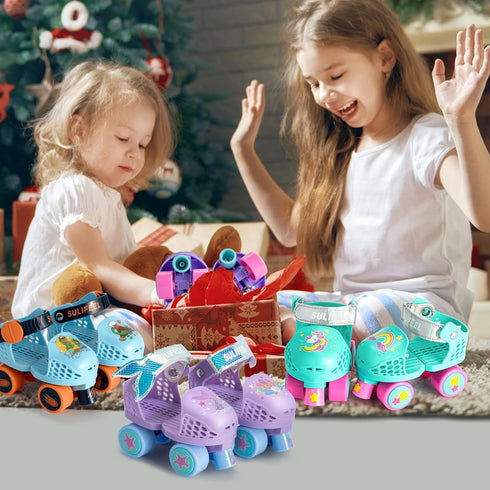 2-5 SULIFEEL Kids Adjustable Quad Roller Skates,Toddler Beginner Roller Skates for Girls and Boys Age Years Old