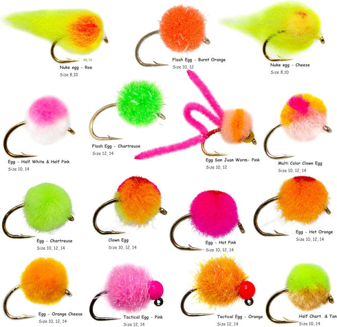 Outdoor Planet 24/36/50/66 Set, Premium Hand Tied Fly Fishing Flies Assortment | Waterproof Fly Boxes | Dry, Wet