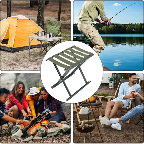 gernie 600 lbs, Folding Stool, Portable Heavy Duty Camping Stool, Hold up to Outdoor Portable Chair, Compact Folding