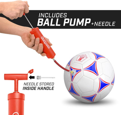 6 Pack 3, 4, 5, GoSports Premier Soccer Balls - Single or - Sizes with Ball Pump