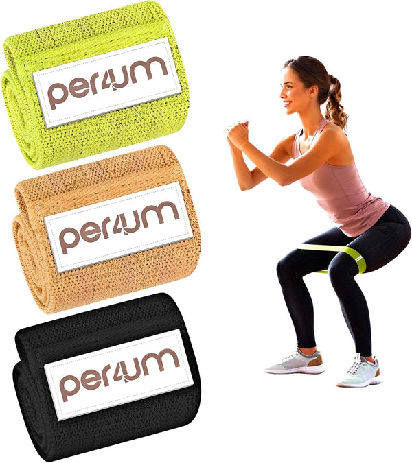 Workout Bands for Women - Fitness Gifts: Fabric Bands for Pilates, Yoga, Boxing with Light, Medium, Heavy Options