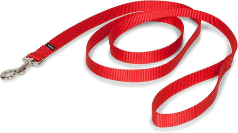 PetSafe Nylon Dog Leash, Red 3/4" x 6' - Strong, Durable, Traditional Style with Easy to Use Bolt Snap