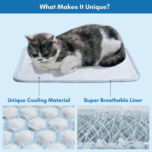 Dog Cooling Mat, Cat Cooling Mat, Ultra Breathable Machine Washable Cooling Pad for Dogs, 18x14 Inches Small