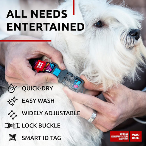 WAUDOG Nylon Dog Collar, Adjustable for Large, Small & Medium Dogs, Breakaway Puppy Collars