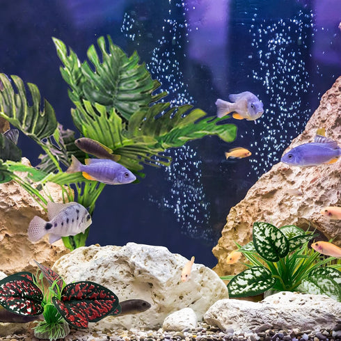 Reptile Artificial Plants, Terrarium Decorations Supplies, Aquarium Fish Tank Plant, Amphibian Habitat Accessories (L