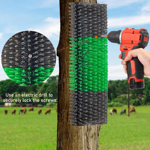 Green Livestock Scratch Brushes - Complete Horse Massage Kit