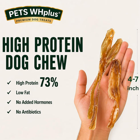 100% 4oz Beef Tendon Sticks Dog Chews Single Ingredient, Long-Lasting Natural Chew for Light & Moderate Chewers