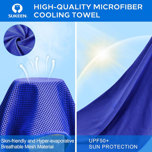 4 Pack (40"x12"),Ice Sukeen Cooling Towels Towel,Soft Breathable Chilly Towel,Microfiber Towel