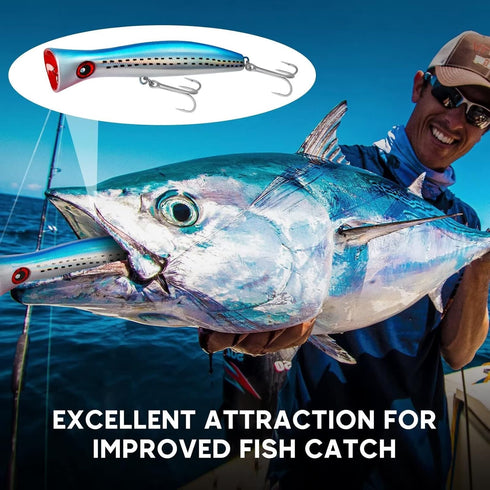 THKFISH Topwater Fishing Lures, Saltwater Popper Lures with Strong Hook