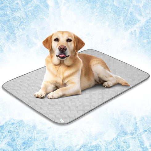 PetAmi Waterproof Cooling Mat for Dogs, Premium Pet Cooling Blanket for Bed Crate, Anti-Slip Indoor Cool Pad, Light