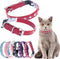 Angel Athens Red Rhinestone Leather Cat Collar, 12" x 1/2", Elastic Break-Away Safety