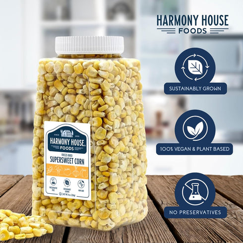 100% Harmony House Premium Sweet Corn Freeze-Dried - Natural, Healthy Snack Foods