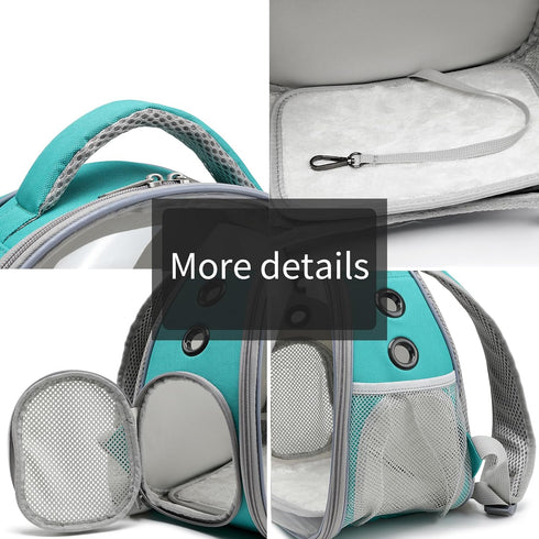 Bird Carrier Cage, Pet Travel Carrier Backpack, Green, with Standing Perch and Food Bowl
