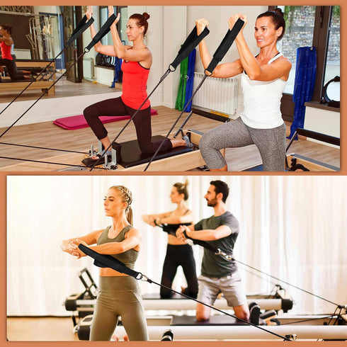 TOBWOLF 2PCS Pilates Straps, Double Loop D-Ring Straps for Reformer and Home Gym Workout