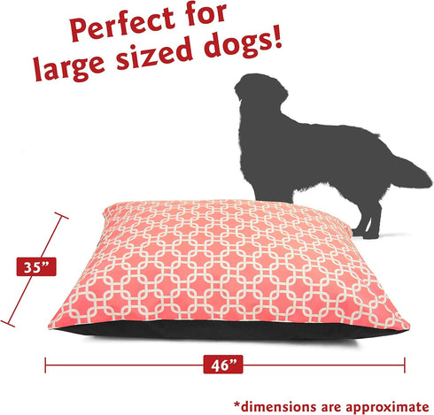 Majestic Pet Large Rectangle Dog Bed, Washable Non-Slip Comfy Pet Bed, Super Value Pillow Dog Bed, 46 x 35 Inch, Links