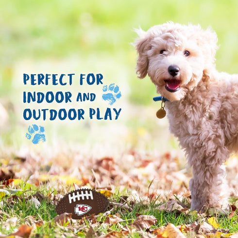 NFL Kansas City Chiefs Mega-chew Hard Nylon Bacon-flavored Dog Bone Football Chew Toy. Interactive Tasty Fun Dog Chew