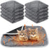 8 Pcs Self Warming Cat Mat, 16"x20" Thermal Pet Crate Pad, Washable Dog Cat Bed, Non-Slip Bottom, Gray