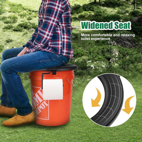 5 PAHTTO Bucket Toilet Seat, Portable Toilet Seat for Gal Buckets, Camping Toilet Seat, Snap-on Toilet Seat