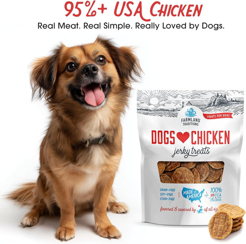 Farmland 3 1 (Pack 2) Traditions Dogs Love Chicken Jerky Dog Treats with Only Ingredients and No Fillers, Pound Bag