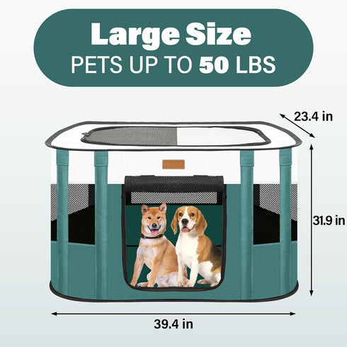 Dog Playpen - Foldable Cat Play Pens for Pubby,Kitten, Rabbit,Portable Pet Tent with Carring Bag for Indoor/Outdoor