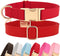 PET ARTIST Soft & Comfy Girl Dog Collars, Classic Christmas Red Leather for Medium Dogs, Durable Nylon with Quick