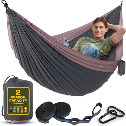 Durable Hammock 500 lb Capacity, Nylon Camping Hammock Chair - Double or