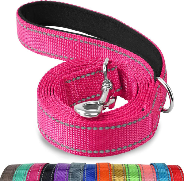 Joytale Double-Sided Reflective Dog Leash, 6 FT/5 FT/4 FT, Padded Handle Nylon Heavy Duty Leashes for Medium & Large