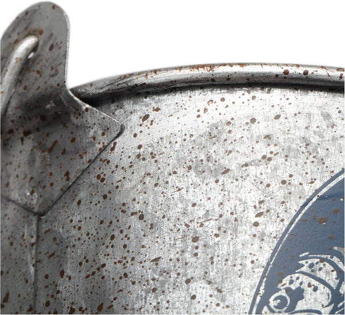 Lakeside Bait and Tackle Metal Bucket - Decorative Fishing Pail for Pencils, TV Remotes, or Tools