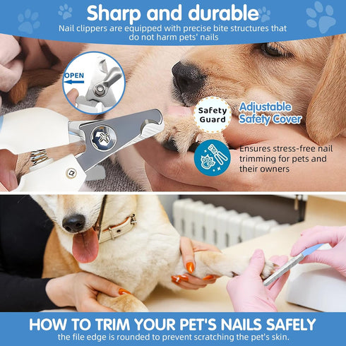 Generic 8PCS Pets(8, Aglads Cat Rabbit Bunny Dog Grooming Kit,Self-Cleaning Brush,Nail Clipper,Grooming Glove,Massage
