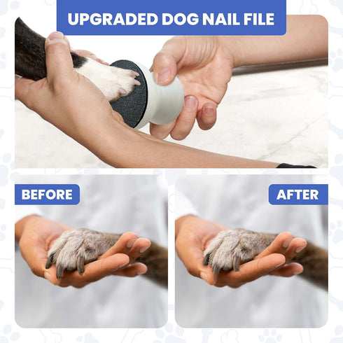 Dog Nail File - Upgraded Scratch Board with 1 White Nail File and 4 Replaceable Sandpapers for Pet Nails.