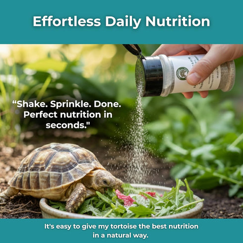 30 Sulcata Tortoise Calcium Powder - Herpetologist Formulated Calcium Powder for Reptiles with High Fiber - Day Shaker