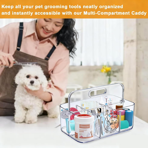 Handle,5 Countertop Kit,Trimmer,Clipper,Combo,Brush Clear Dog Storage Organizer,Pet Grooming Supplies Organizer