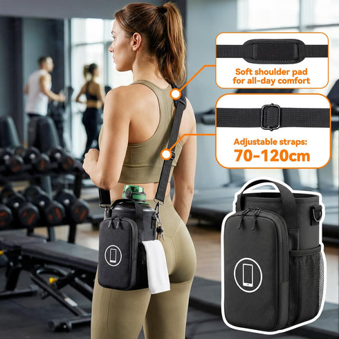 RIBOTS N52 21-40oz Magnetic Gym Bottle Bag: Dual-Sided Magnetic Gym Bag with Front Phone Mount - Magnet Gym Bottle Bag