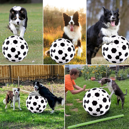 Juome Herding Ball for Dogs, 8" Dog Herding Balls with Soccer Cloth Cover Hand Pump, Interactive Dog Toys for Small & Medium Dogs