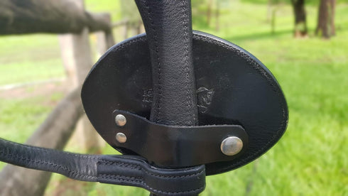 Echo Beach Equestrian 3 2 Genuine Leather Number Holder Pair for Bridle or Saddle Pad. Oval with Digit Easy Change