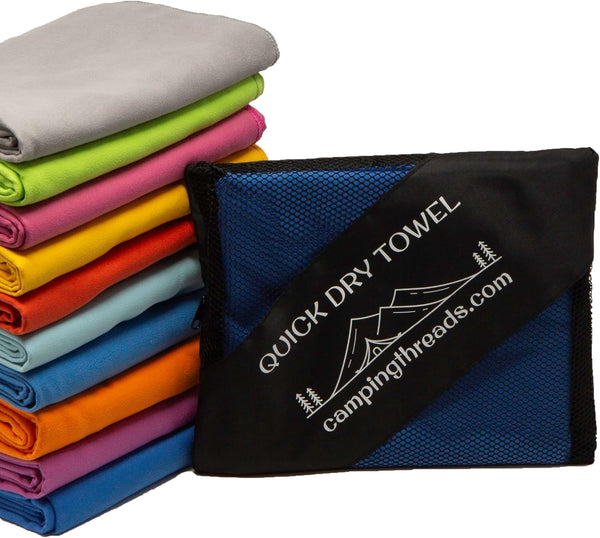 Camping Threads Quick Dry Camping Towel Set - Includes XL Body Towel and Washcloth