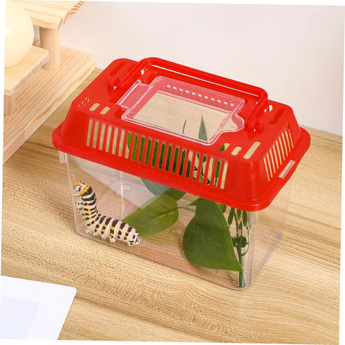 4pcs Mini Portable Fish Tank Mini Plastic Containers Mini Turtles Plastic Terrarium Aquarium Decor Pet Fish Tank Snake Box Turtle Habitat Reptile Tortoise Tank Reptile Feeding Box