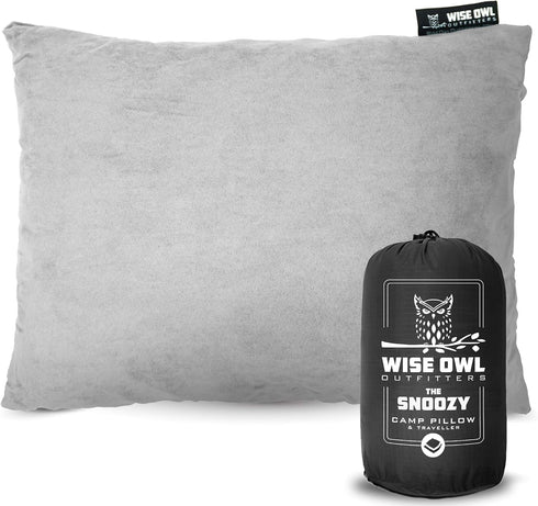 Wise Owl Outfitters Camping Pillow – Memory Foam Travel Pillow for Airplane, Hiking, Backpacking & Outdoor Use