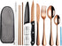Portable Travel Utensils Set, Reusable Stainless Steel Flatware with Case, Lunch Boxes for Camping, School, Picnic