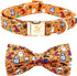 Elegant Little Tail Dog Collar, Fall Pumpkin Holiday Pet Collar, Adjustable Halloween Bow Collar for Large Dogs