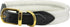 White Soft Genuine Rolled Leather Dog Collar, Brass Hardware, 12.5"-14" Neck Circumference