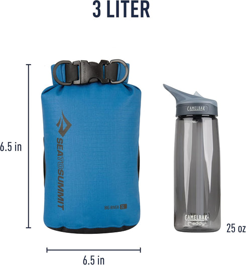 Sea to Summit Big River Dry Bag - Ultra-Durable Roll-Top Dry Storage, 3 Liter in Royal Blue