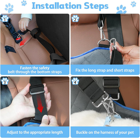 FURFAMDOGG 6 Inch 3 3 Elevated Dog Car Seat, Booster Car Seat for Small/Medium Sized Dog Fits in Front/Back Seat