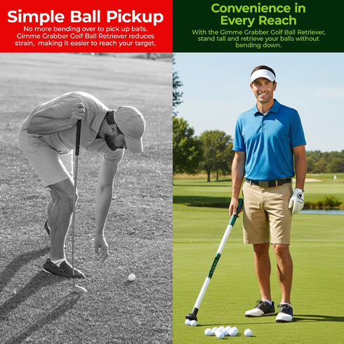 30" Gimme TAMP-IT Grabber Golf Ball Retriever Lightweight Pickup Tool, Easy Retrieval, Ideal for Scramble Play