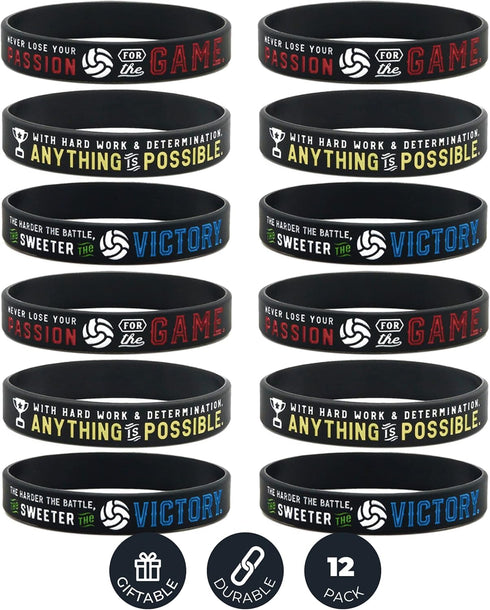 Inkstone Volleyball Motivational Silicone Bracelets, Sport Gift Wristbands