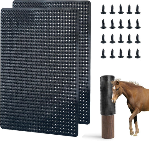 2 pcs Horse Cattle Scratchers, Super Soft Massage Brush Kit for Equine Bovine, Itch Relief Pad for Small Farm Animals