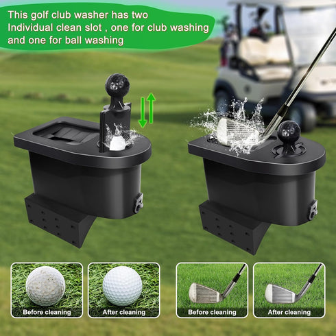 Golf Cart Ball Washer and Club Cleaner Kit, with Golf Towel for EZGO, Club Car, Yamaha, Universal & Detachable