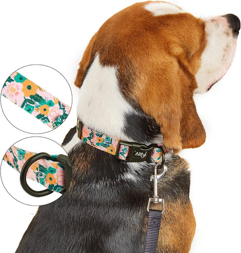 Dog Collar for Small Dogs, Floral Design with Quick Release Safety Buckle, Soft Comfortable Cute Pet Collar