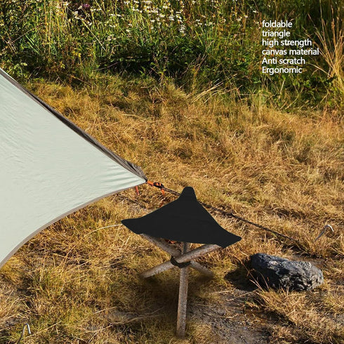 (3) Mini Folding Camping Stool Cloth, Portable Foldable Canvas Tripod Stool Cloth Lightweight Durable Camp Chair Tripod
